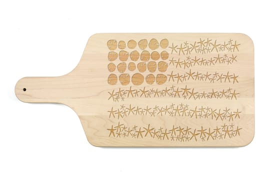 17&#x22; Starfish Flag Maple Paddle Cutting Board